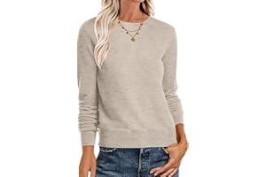 ANRABESS Sweaters for Women Long Sleeve Lightweight Crewneck Soft Basic Knit Loose Fit Pullover Top 2025 Fall Trendy Outfits