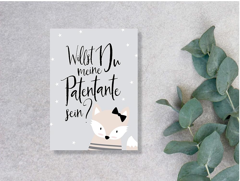 Karte Willst Du meine Patentante sein? FUCHS MÄDCHEN: Amazon.de: Handmade
