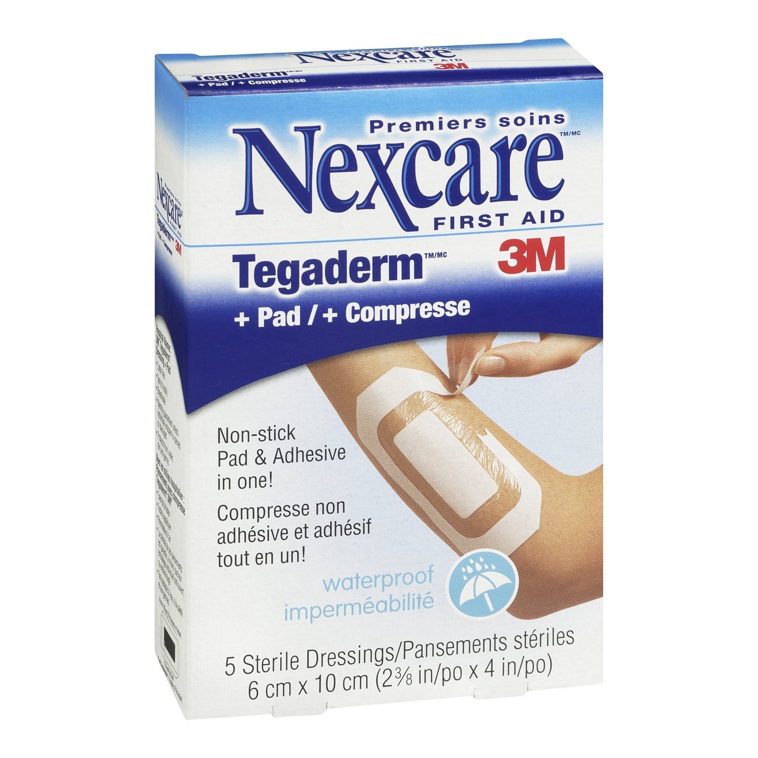 Nexcare Absolute Waterproof Premium Adhesive Pads 2-3/8 Inches X 4 Inches 5 Each (Pack of 2)