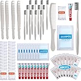 Hushee 48 Sets Personal Hygiene Kit Basic Toiletry Kit Homeless Care Package for Men, Women, Travel, Charity, Business Include Shampoo, Toothbrush, Toothpaste, Comb and Bath