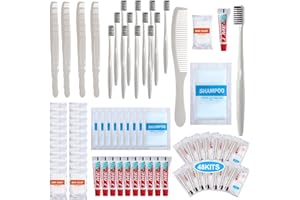 Hushee 48 Sets Personal Hygiene Kit Basic Toiletry Kit Homeless Care Package for Men, Women, Travel, Charity, Business Include Shampoo, Toothbrush, Toothpaste, Comb and Bath