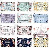 10 Pcs Christian Makeup Bag Bible Pencil Pouch Bible Cover Floral Cosmetic Bags Bulk Inspirational Religious Gifts for Women Return Christmas Church Gifts Baby Shower Prizes Canvas Makeup Bags in Bulk