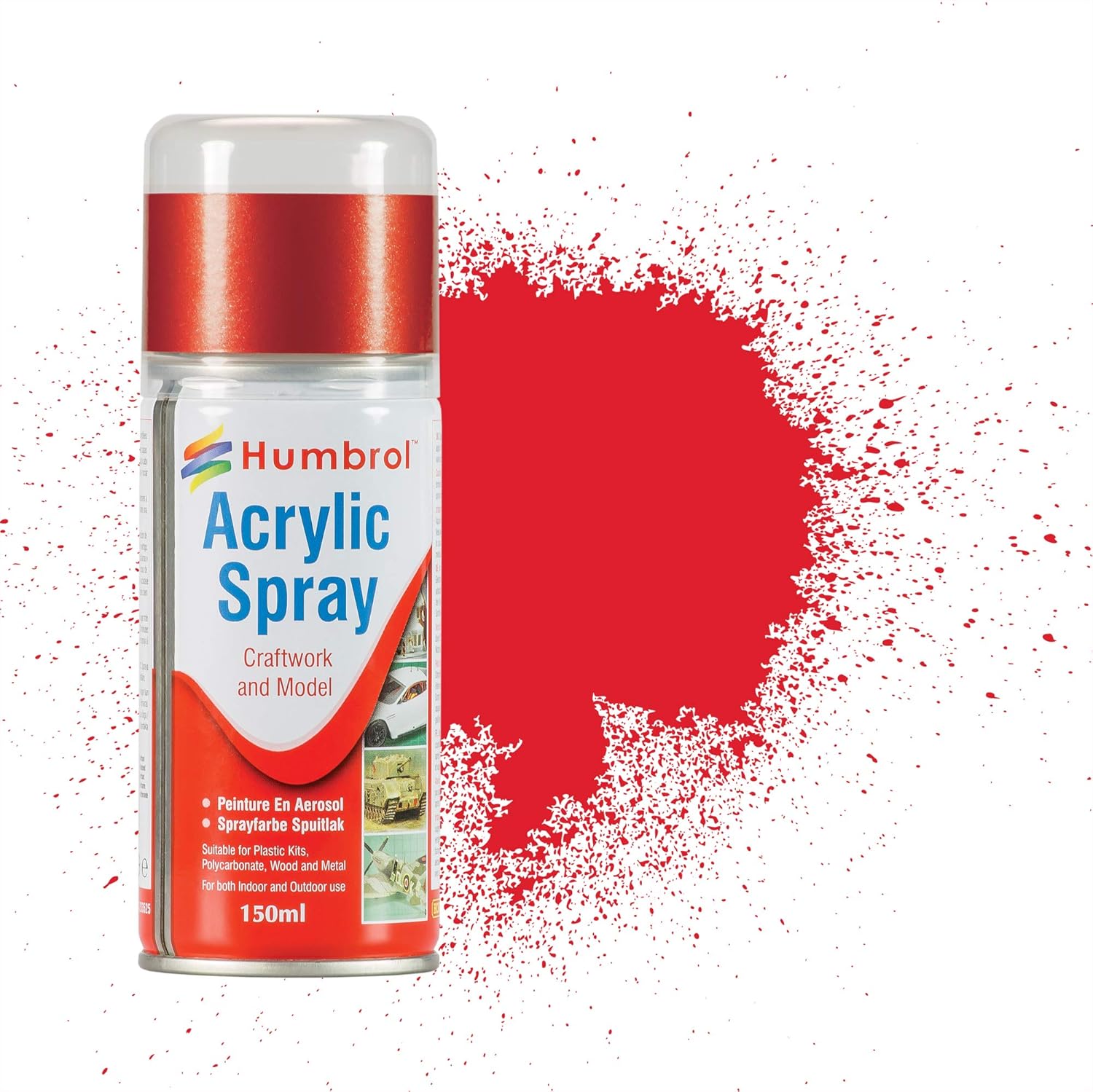 Humbrol AD6019 150ml Acrylic Spray Paint No. 19 Gloss (Bright Red)