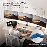 VonHaus Triple Monitor Stand 17-27 inch 75x75 100x100 VESA Clamp view 2