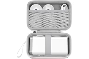 TYPONOS Labels Printer Case Compatible P21 Label Maker, Compatible with Most Mini Label Printers, Carrying Bag Storage Holder for Label Makers Printer & Labeling Tapes(Case Only), Pink