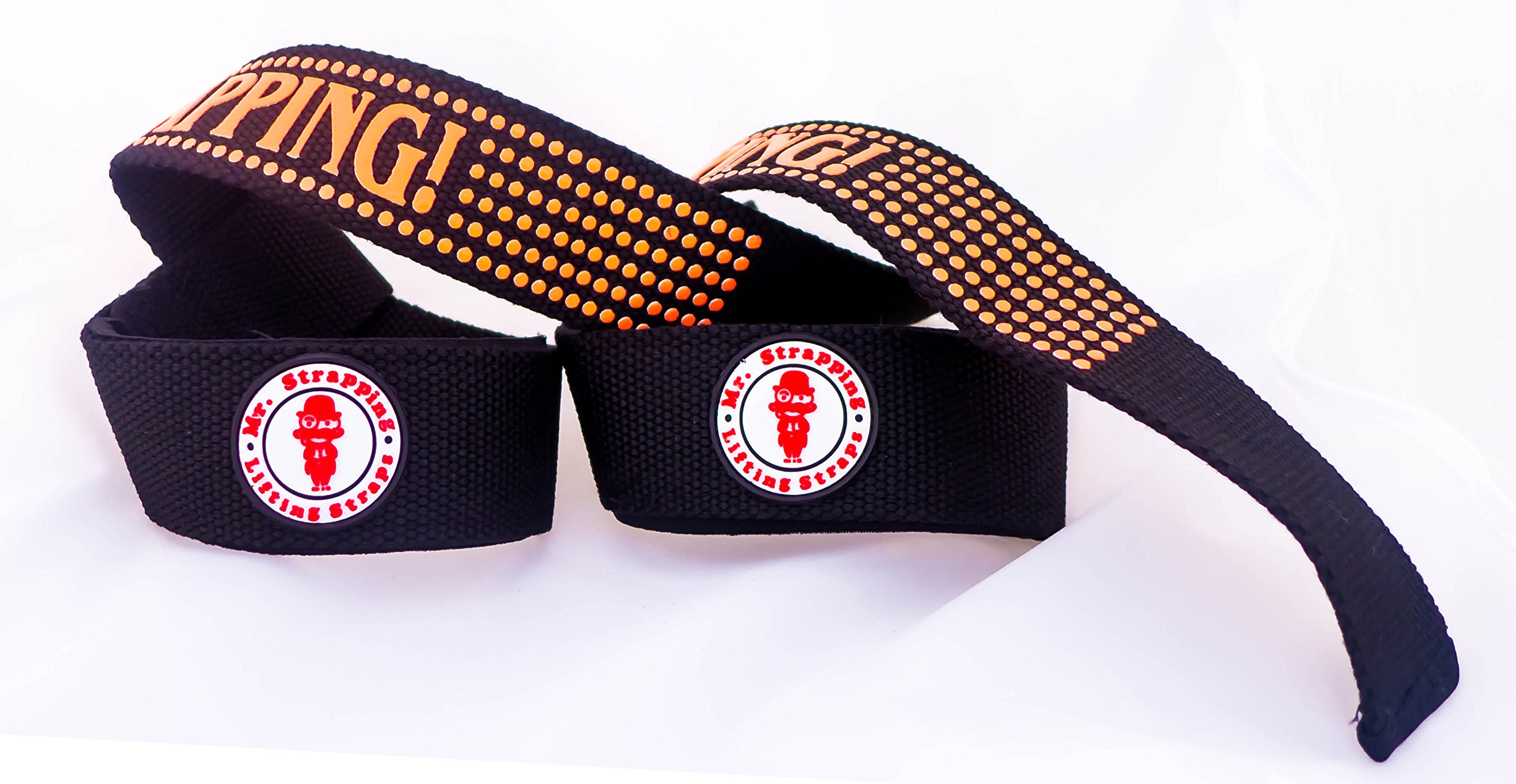 Mr. Strapping Lifting Straps for Weightlifters, Crossfit WOD Training, Bodybuilding – Heavy Duty Durable Padded Men & Women Anti-Slip Gym Grip Hand & Wrist Support Wrap Belt Bands, 1 Pair