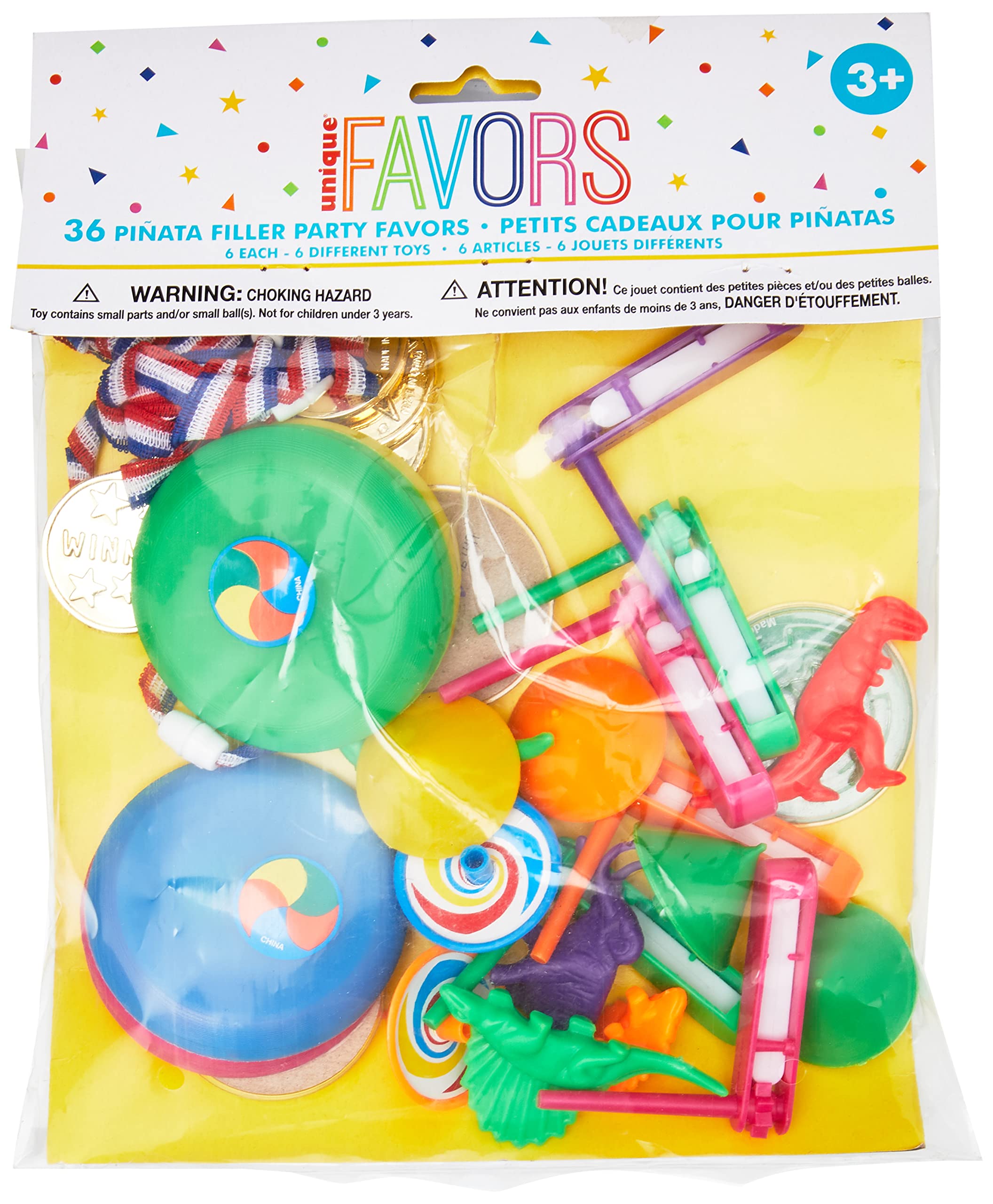 Festive Pinata Assorted Fillers - 36 Pieces - Colorful, Fun & Exciting Party Treats for Kids & Guests