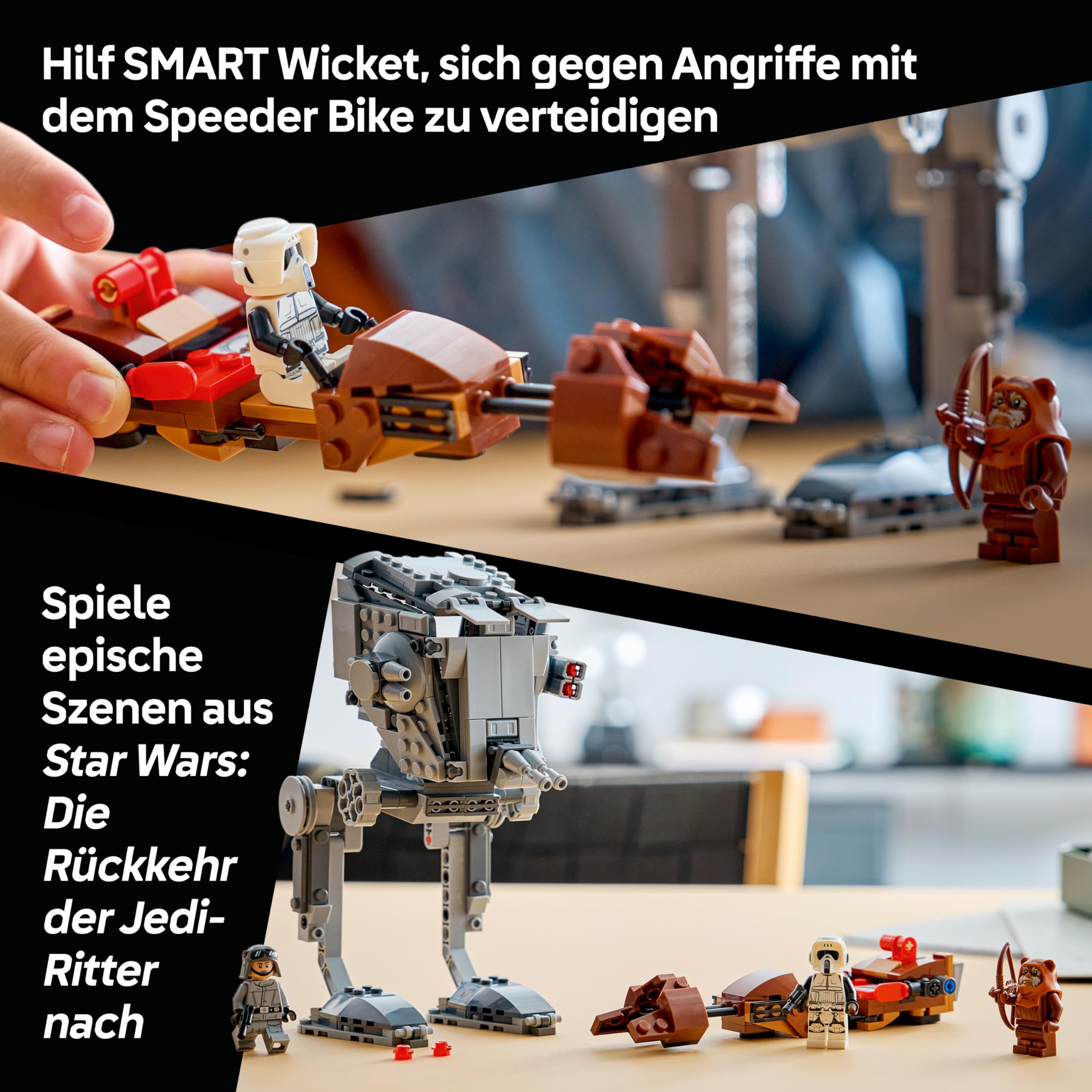LEGO Star Wars 75424 SMART Play: AT-ST Angriff auf Endor - Kompatibles Interaktives Spielzeug inkl. 2 SMART Tags und Wicket Minifigur - Geschenk für Jungen und Mädchen ab 8 Jahren und Erwachsene Fans 3