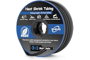 ZHIYO 1/4" Heat Shrink Tubing, 33 Ft 3:1 Dual Wall Adhesive Lined Heat Shrink Tube, Marine Grade Waterproof Shrink Wrap Tubing, Electrical Industrial Automotive Sealing Shrink Tube for Wire Insulation