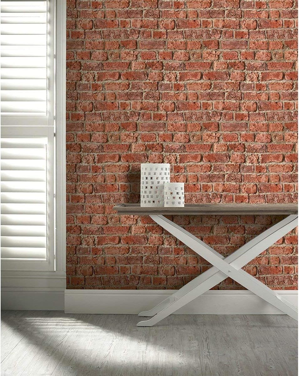 Arthouse Urban Red Brick Effect Wallpaper, Photographic Design, 3D Effect, Living Spaces & Feature Walls, Paste The Paper - Image 3