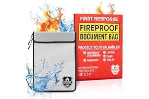 Mart Cobra Fireproof Document Bag with Zipper Fire and Waterproof Document Storage Fireproof Money Bag for Cash Fire Proof for Documents Safe Accessories Important Paper Document Holder Pouch Envelope