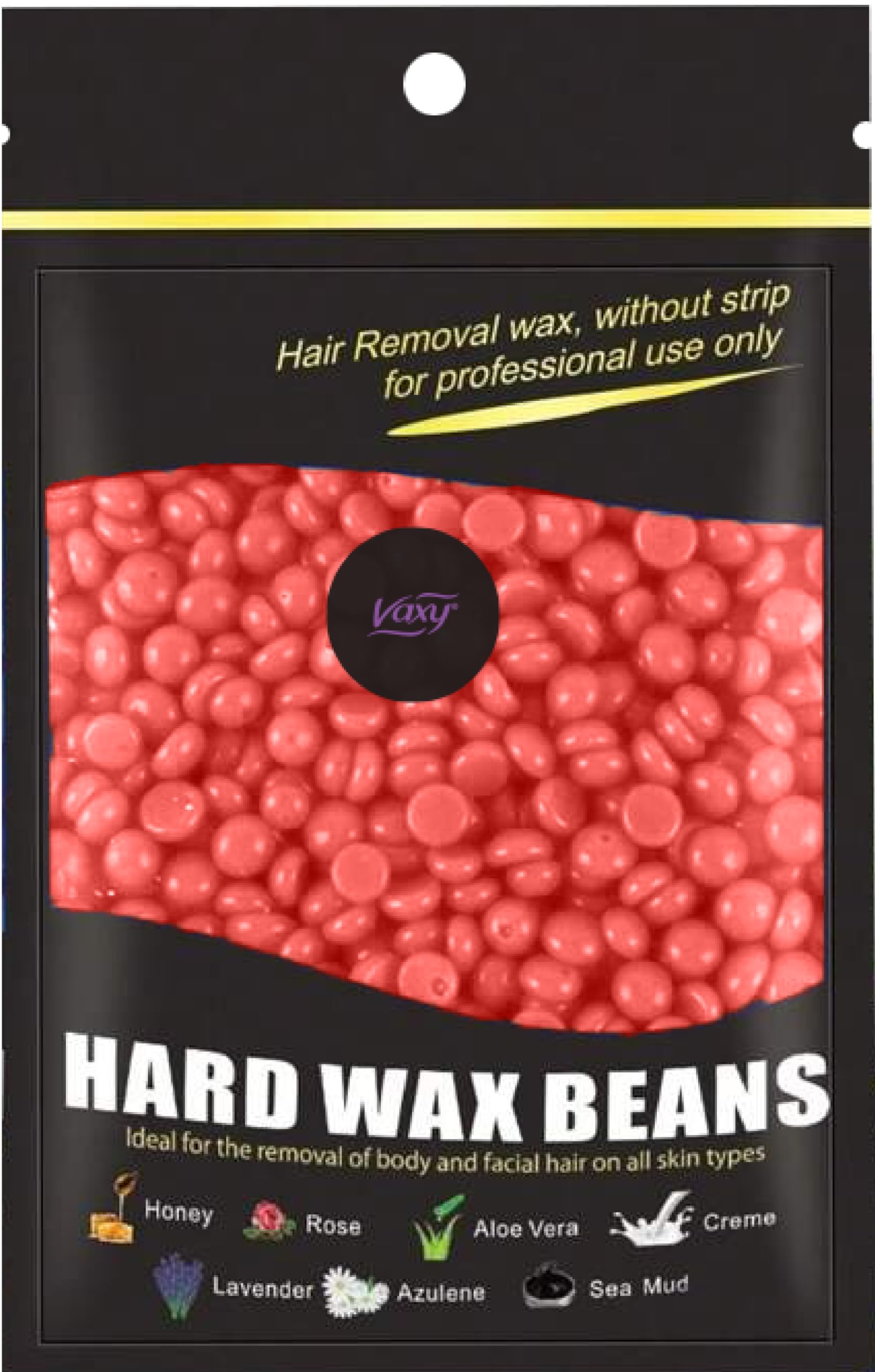 Vaxy Wax Beans - Hard Wax Beans - for Painless Wax for Bikini, Arms, Legs, Armpit with Different Flavor (Rose)