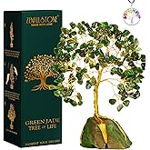 ZENFULSTONE Green Jade Crystal Tree for Luck & Prosperity Decor for Home and Office | Handmade Tree of Life for Wealth & Balance and Good Fortune | Perfect Well-Being Gift for Loved Ones