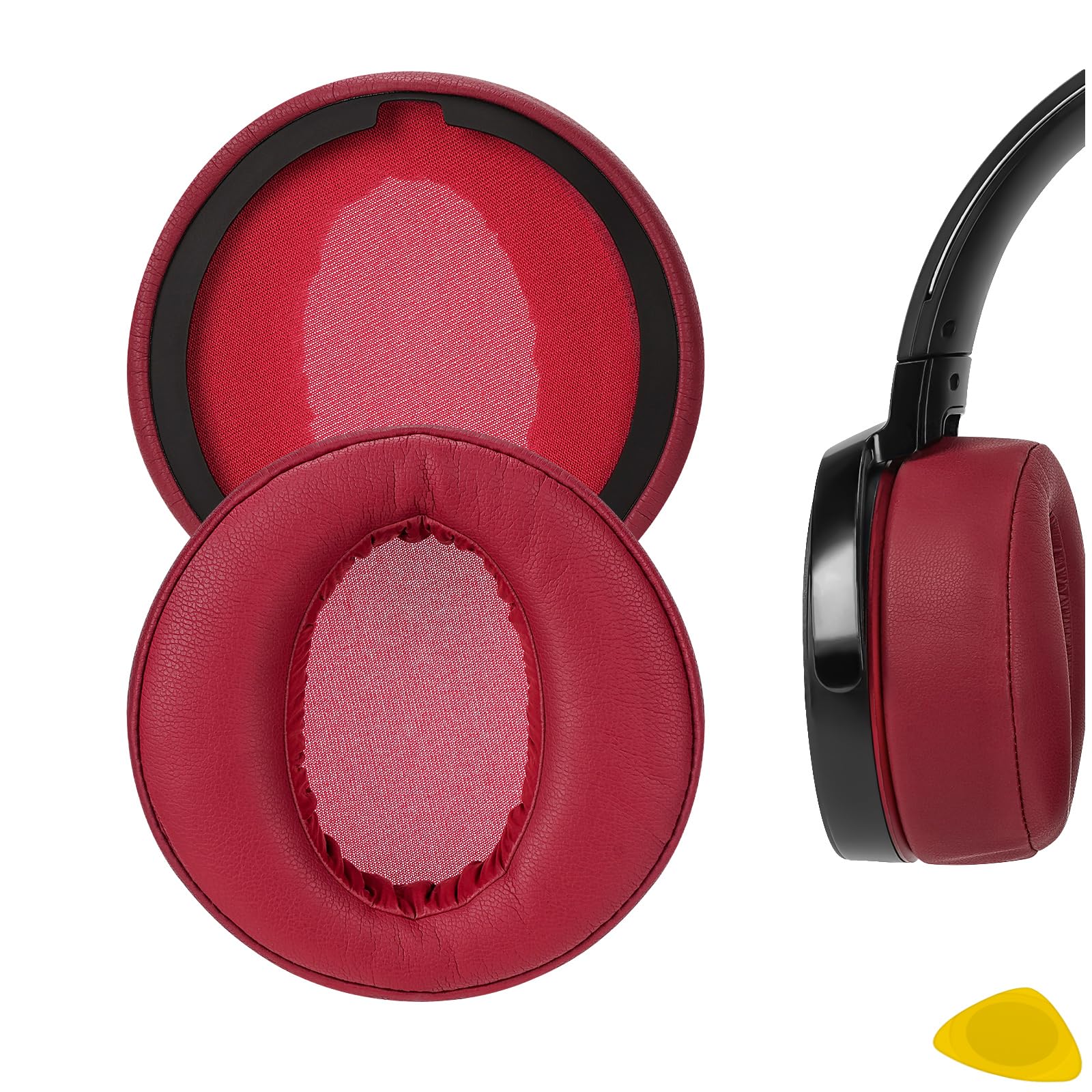 Geekria Replacement Ear Pads for SONY MDR-XB950BT, MDR-XB950B1, MDR-XB950/H Headphones Ear Cushions, Repair Parts (Dark Red)