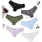 Avidlove Women Floral Lace Panties Sexy Hipster Underwear Cheeky Bikini Panties V-Shape Waistband Tangas
