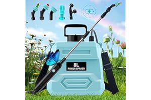 VASG Battery Powered Garden Sprayer 2 Gallon, Electric Sprayer Backpack with 5 Mist Nozzles & Retractable Wand & Adjustable Strap, Weed Sprayer Yard Sprayer Lawn Sprayer for Lawn, Garden, Yard