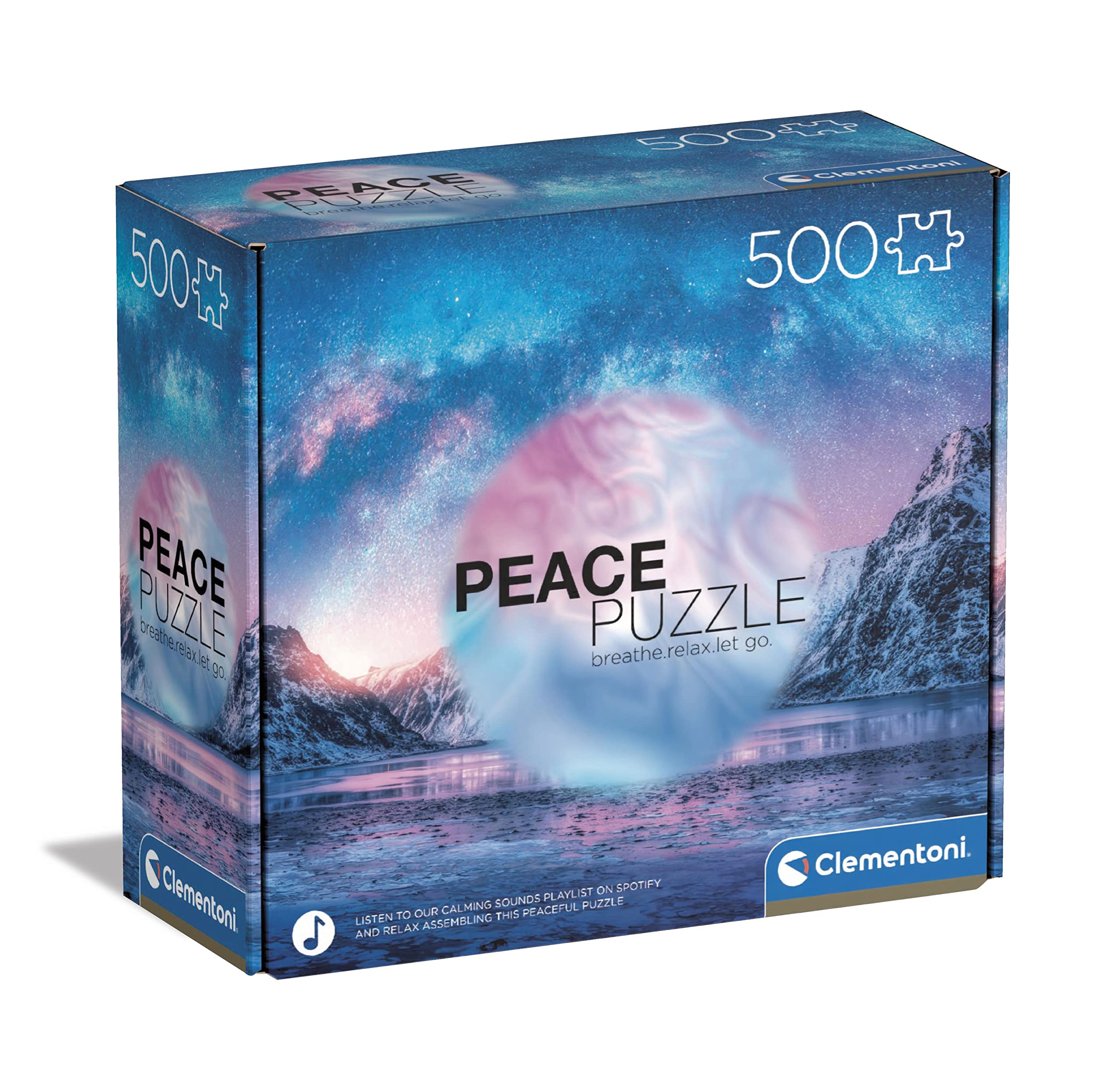 Clementoni - 35116 - Peace Puzzle - Light Blue - Jigsaw Puzzle 500 Pieces, Made In Italy, Jigsaw Puzzle For Adults