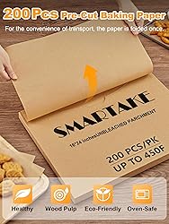 SMARTAKE 200 Pcs Parchment Paper Baking