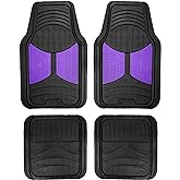 FH Group Automotive Floor Mats Purple Climaproof for All Weather Protection Universal Fit Heavy Duty Rubber fits Most Cars, SUVs, and Trucks, Full Set Trim to Fit Purple