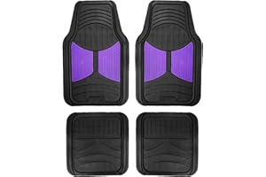FH Group Automotive Floor Mats Purple Climaproof for All Weather Protection Universal Fit Heavy Duty Rubber fits Most Cars, SUVs, and Trucks, Full Set Trim to Fit Purple