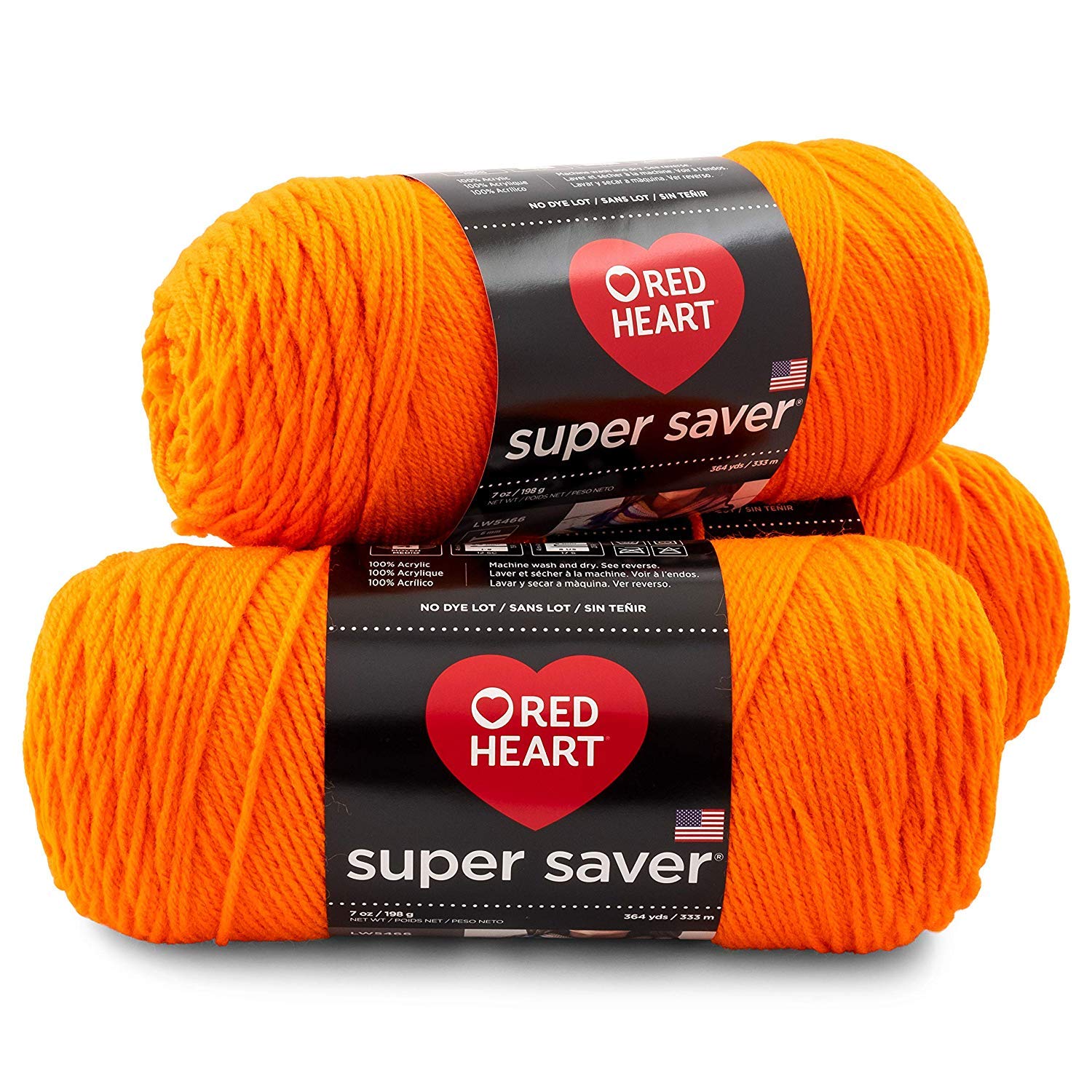 Red Heart Bulk Buy Super Saver Yarn (3-Pack) (Pumpkin)