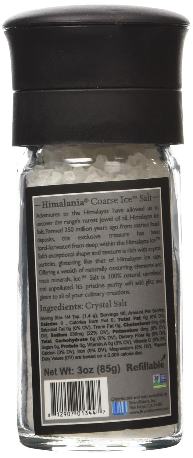 NATIERRA Himalania Himalayan Fine Ice Salt in Glass Jar | Unrefined & Non-GMO | 10 Ounce : Grocery & Gourmet Food