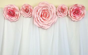 Amazon Com Decorinthebox Handmade 5 Piece Paper Flower Set Wall