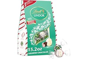 Lindt LINDOR Holiday Assorted Peppermint Chocolate Candy Truffles, 15.2 oz. Bag
