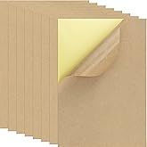 50 Sheets Kraft Sticker Paper Labels for Packages Self-Adhesive A4 Size 8.3 x 11.7 Inches Full Sheet Printable Kraft Papers Cover Up Label Brown Paper Adhesive Sheets for Decoration and Crafts