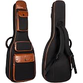 PPOPPO 39/40" Electric Guitar Bag, 0.5" Padded 300D Frosted Cloth Gig Bag | Water-Resistant Crocodile PU | Neck Strap | 3 Pockets | Adjustable Straps |Back Hanger |180&deg; Full Open |for Rehearsals Travel