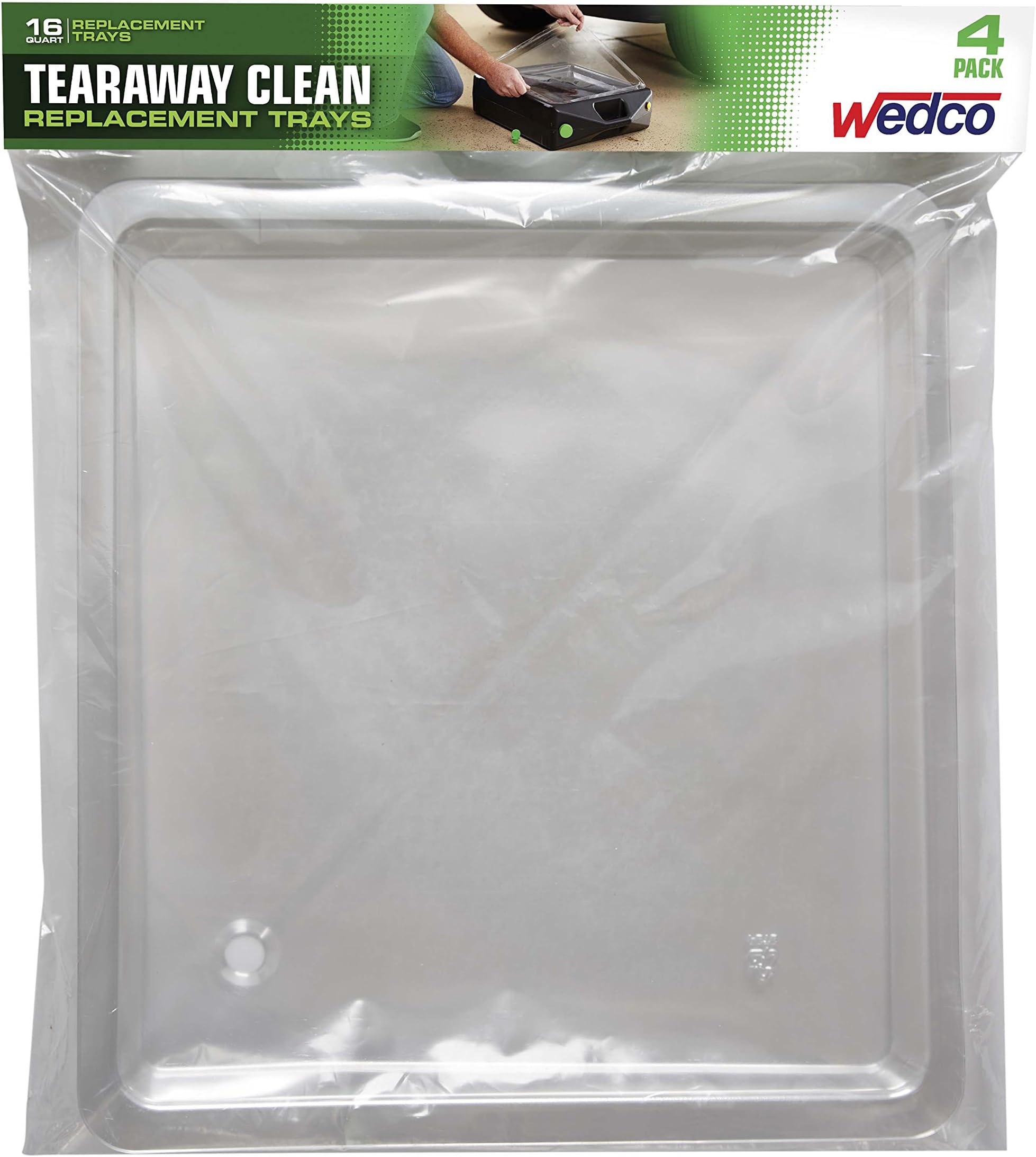 Wedco 87060 Oil Tear Away Clean Replacement Trays (4 Pack), 16 Quart