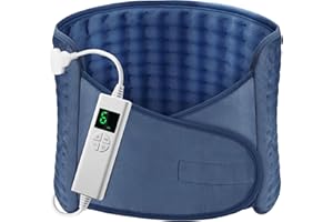 【Upgrade】Heating Pads Electric, Electric Heating Waist Pad, Heating Pads for Back Pain Relief with 6 Heating Settings and 4 A