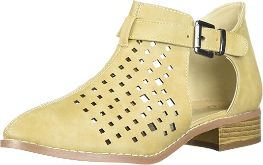 laser cut booties low heel