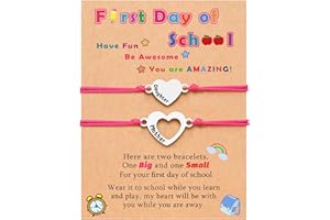 UNGENT THEM Matching Heart Mother Daughter Bracelets Back to School Bracelet First Day of School Gift