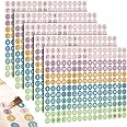 1860 Pcs Foiled Dates Round Dots Stickers for Planners Small Colorful Number Decorative Monthly Calendar Stickers Accessories for Planners Journals Calendar Notebooks