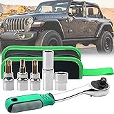 Kujunpao Hard Top Door Removal Torx Set Tool Kit -Green | Replace 82214166AB 68361574AB Compatible with 2007-2019 Jeep Wrangler JL JK 2-4 Doors