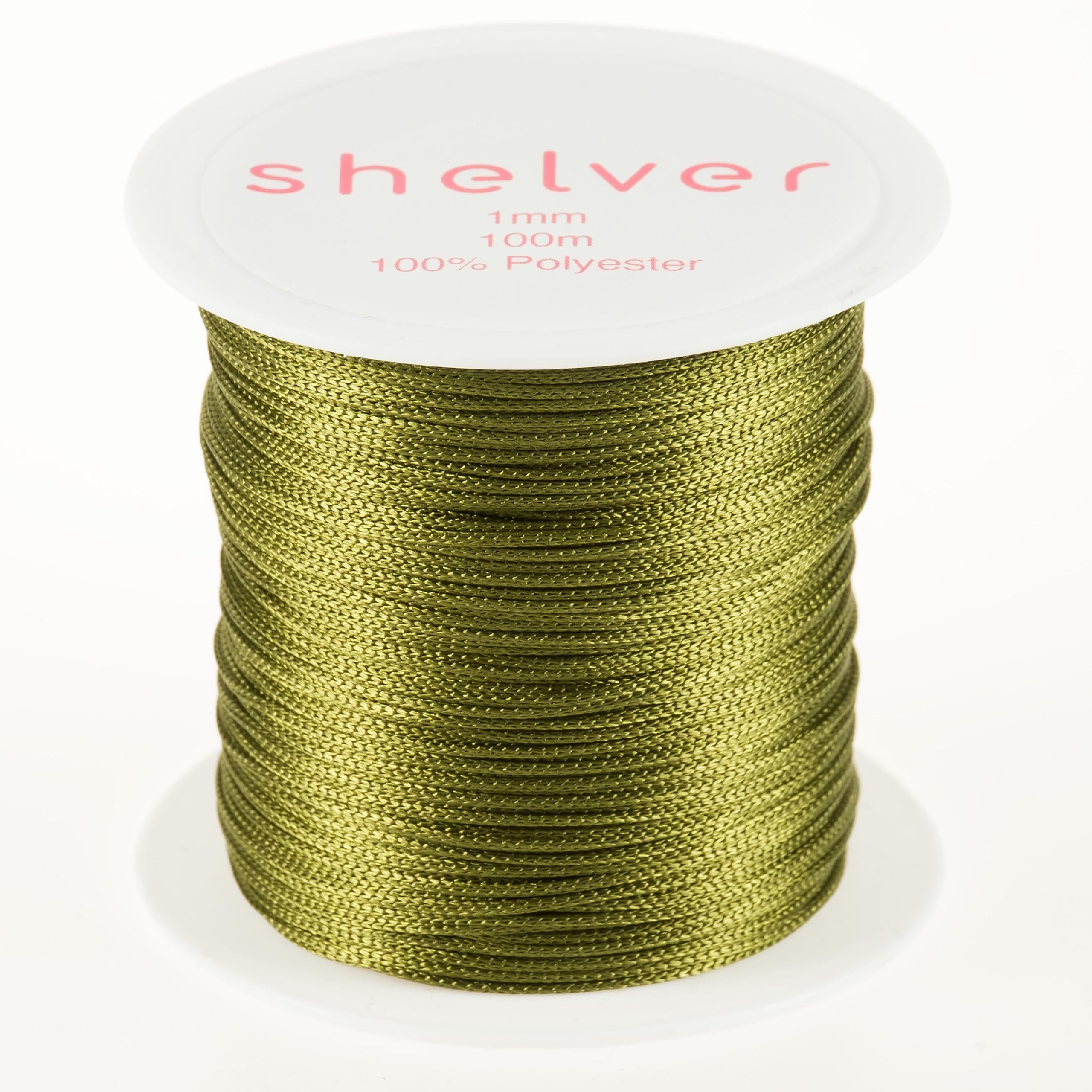 1mm String x 100m, Nylon Cord, Available in 26 Colours, Bracelet Making, Other Crafts (KHAKI)