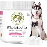 Prebiotics &amp; Probiotics for Dogs &amp; Cats Digestive Health, 1 Oz, 28 Scoops | 9 Strains with 10 Billion CFU/g - Pre and Probiotics for Dogs and Cats Gut Health, Stool Quality and Immune Support