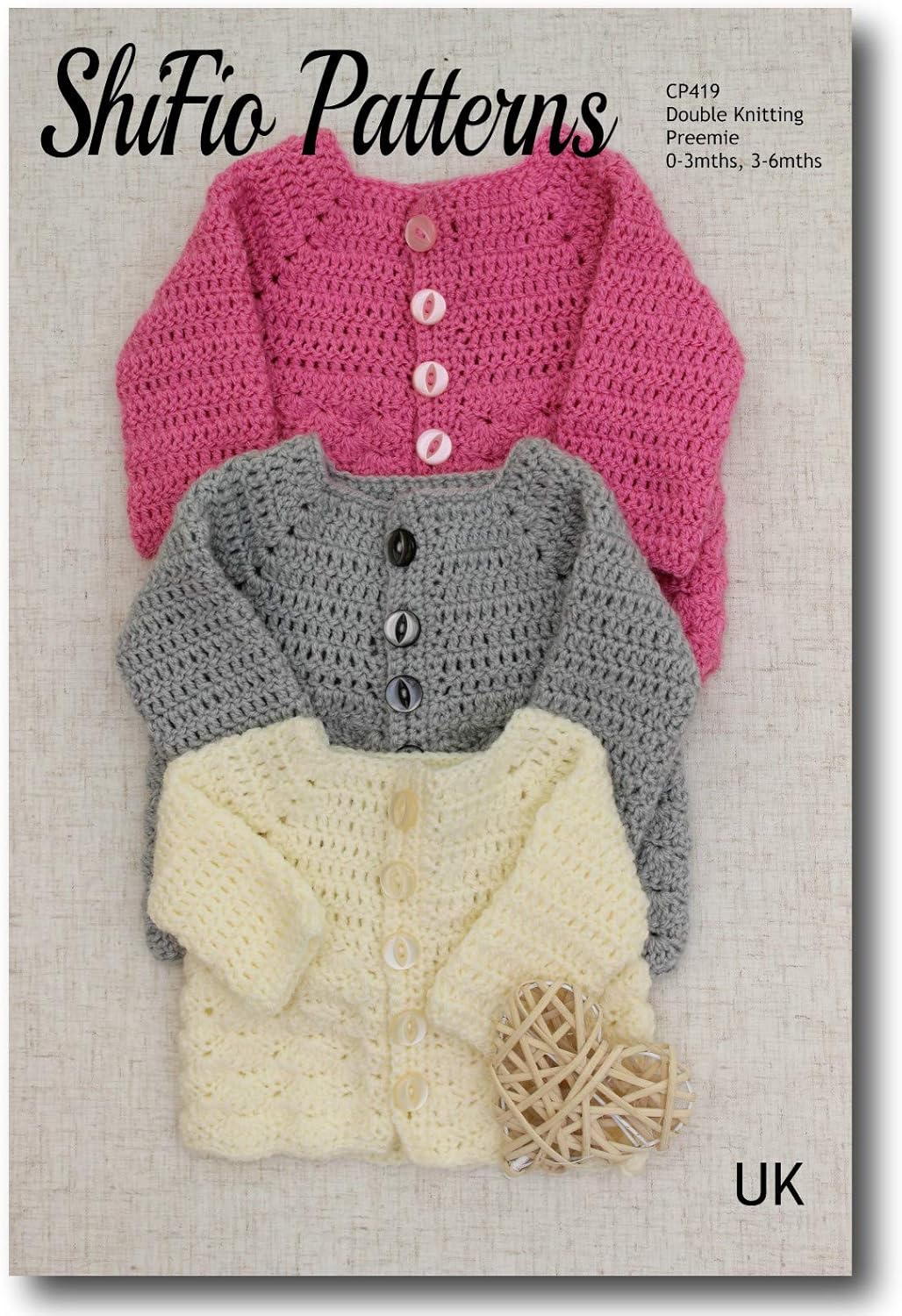 Crochet Pattern for Babies Raglan Cardigan Baby Cardigan Pattern, 3 Sizes Preemie, 0 to 3 Months