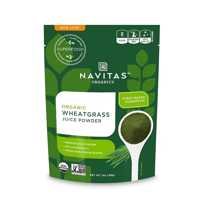 Navitas Organics Wheatgrass Juice Powder, 1oz Bag (56 servings)