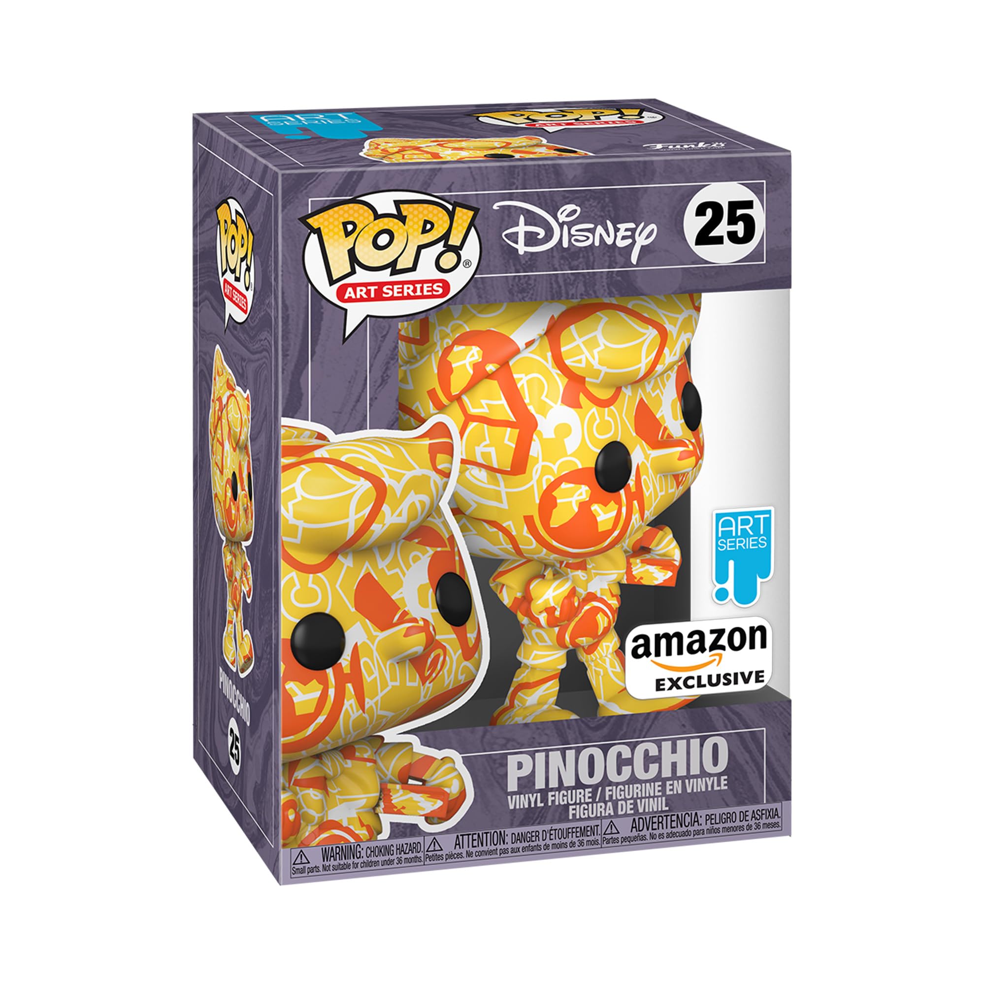 Funko Pop! Artist Series: DTV - Disney - Enamel Pinocchio - Disney Standard Characters - Amazon Exclusive - Collectable Vinyl Figure - Includes Premium Plastic Protector Display Case