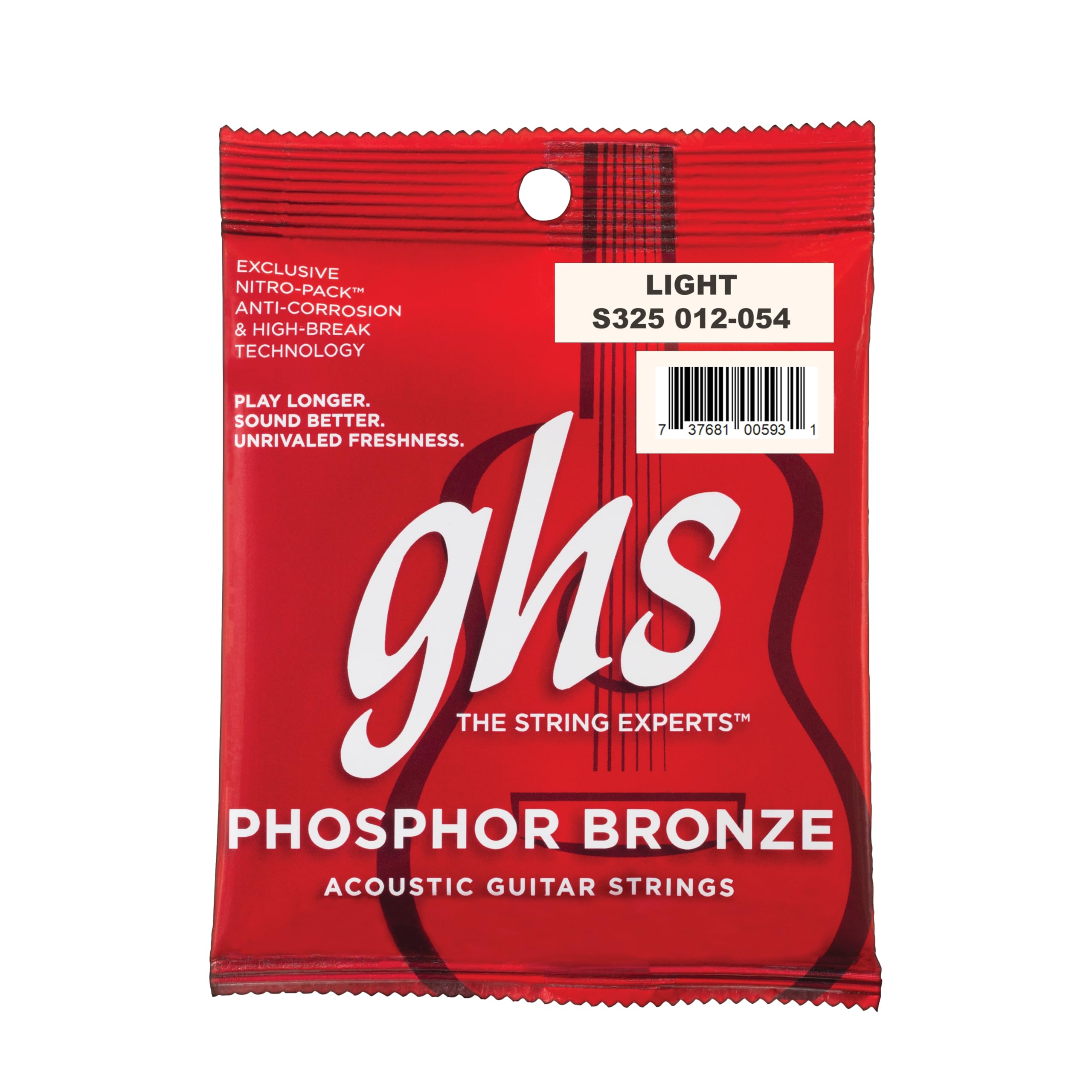 GHS S325 12 - 54 Light Phosphor Bronze Acoustic String Set