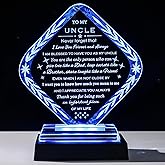 Uncle Gifts with Light Base Meaningful Crystal Gifts for Uncle from Niece Nephew on Fathers Day Christmas Thanksgiving Day Birthday Presents Idea for Uncle Best Uncle Ever Gifts