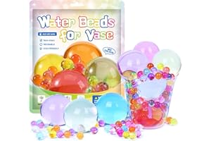 MadeTop Non-Toxic Water Beads Kit,500 Pcs Giant & 100000 Small Gel Beads,Rainbow Mix Water Gel Beads Growing Balls for Vases Filler,Wedding Centerpieces,Home & Plant Decoration,and More