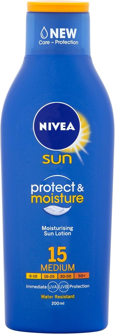 Nivea Sun Protect & Moisture SPF 15 Medium Sun Lotion 200ml Hydrating Protection