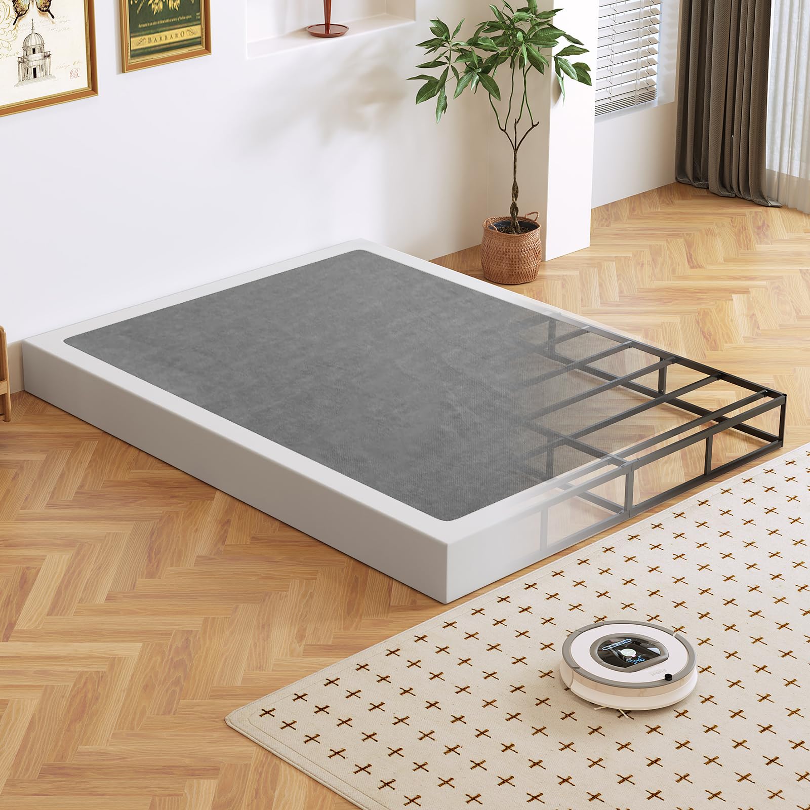 Photo 1 of Arhomefurni 7-Inch Queen Box Spring, Metal Frame Mattress Foundation, Easy Assembly, Noise-Free (Queen)