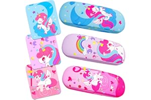 QSCFKL Hard Shell Eyeglasses Case, Eye Glass Cases Womens Hard Shell With Cleaning Cloth Portable Eyewear Case for Women Men