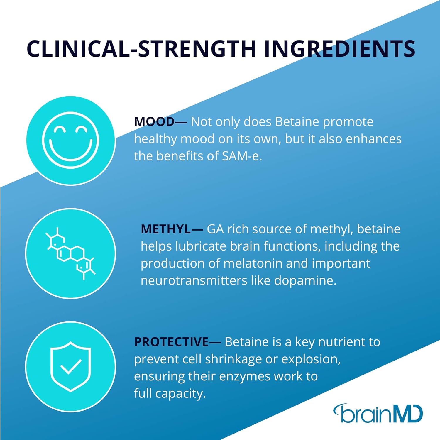 Amazon.com: Dr. Amen brainMD Betaine TMG - 1000 mg Trimethylglycine, 60 Capsules - Healthy Mood Support Supplement, Promotes Metabolism & Liver Health, ...