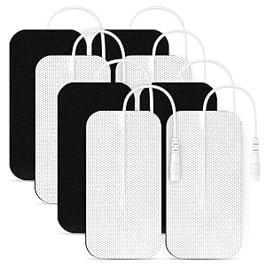 AUVON TENS Unit Pads 2X4 8 Pcs, 3rd Gen Latex-Free Rectangular Replacement Pads Electrode Patches with Upgraded Self-Stick Performance for Electrotherapy