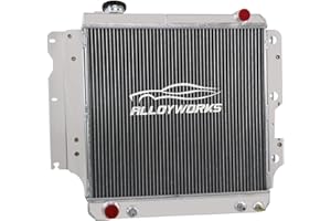 AW ALLOYWORKS ALLOYWORKS 3 Row All Aluminum Radiator For 1987-2006 Jeep Wrangler TJ YJ 2.4L 2.5L 4.0L 4.2L 2001 2002 2003 2004 2005 PRO
